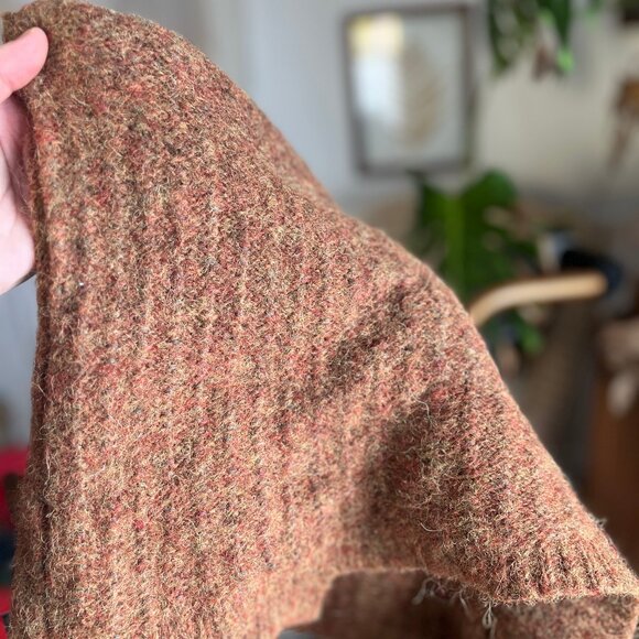 Poetry Alpaca Wool Peruvian Cotton Knit Earth-Tones Copper Vest Cardigan - Picture 5 of 6